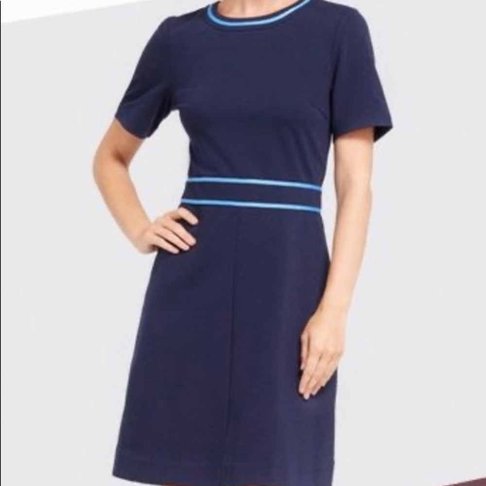 {draper james} Ponte Knit Navy Short Sleeve Dress Size Small